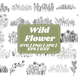 Wildflower Svg Bundle,Flower svg,Floral svg Bundle,Minimalist Flower Bouquet,Floral svg,Botanical svg,nature svg, flower sketch svg
