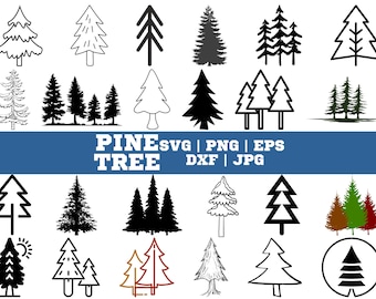 Pine Tree SVG Bundle | Forest Silhouette Clipart (Digital Download)