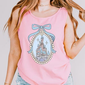 Comfort Color® Disney Magical Castle Tank Top Magic Kingdom Blue Coquette Shirt Disney Castle Fairytale Shirt Disneyworld Family Trip 402775