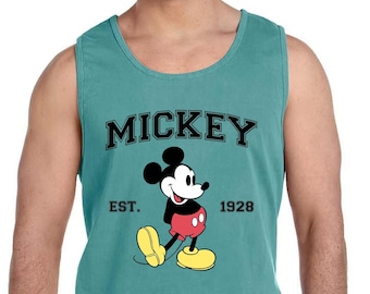 Comfort Colors Vintage Mickey Mouse  Tank Top Retro Mickey Mouse  Tank Disney Tank Top Classic Minnie Tank Top Magic Kingdom Tank Top 401089