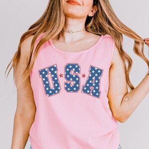 Comfort Colors Stars Usa 4Th Of July Tank Top, 4Th Of July Shirt, Independence Day Shirt, Stars And Stripes Shirt, USA Flag Shirt 401480