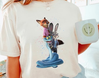 Zootopia2 Characters Shirt, Comfort Colors Judy and Nick Tee, 404667