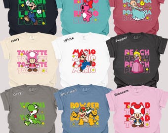 Comfort Colors Super Mario Characters Shirt,  Retro 80s Gamer Tee 403988