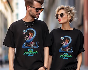 Disney Zootopia 2 Shirt, Comfort Colors, Judy Hopps Nick Wilde Gary De'Snake Tee, 403862