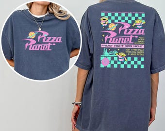 Pizza Planet Checkered Toy Story Shirt, Comfort Colors Disney Aliens Tee, 403542