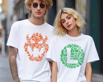 Super Mario Characters Logo Shirt, Comfort Colors Matching Tee,  404060