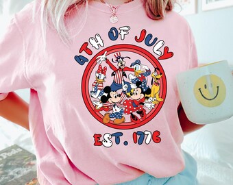4th of July Mickey and Friends Shirt, Comfort Colors Independence Day Tee, 401407
