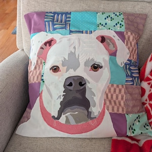 Aangepaste quilt of kussen huisdierportret: gepersonaliseerde aandenken, 20 x 20 cadeau huisdierliefhebber