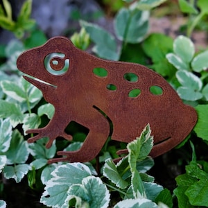 Frog decorative metal garden stake
