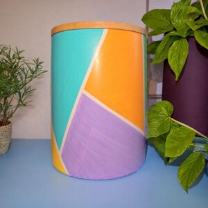 Geometric Hand Painted Ceramic Candle