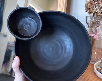 Handmade ceramic chip and dip bowl