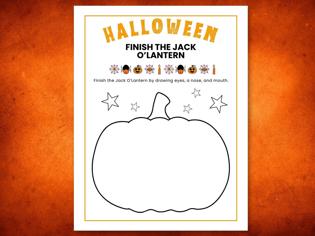 Jack O'lantern Drawing Page, Classroom Worksheet Activity, Halloween ...