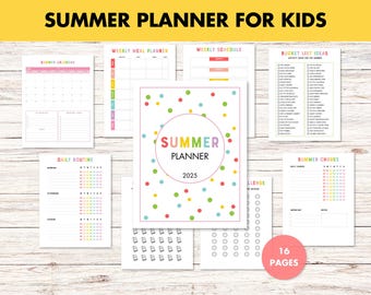 Printable Kids Summer Planner - Fun Planning for Summer Activities, Schedules, Meal Planning, and Chores