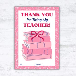 Porte-cartes de remerciement imprimable pour enseignants - Cadeau de fin d&#39;année pour enseignants