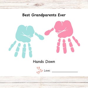 Grandparents&#39; Day Handprint Art - Printable Keepsake Craft for Grandpa and Grandma, Great for Two Kids