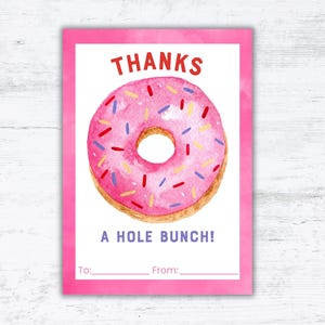 Bedankt-cadeaubon, afdrukbare donut-cadeaubon, waarderingscadeau, bedankt-cadeaubon voor donutliefhebbers
