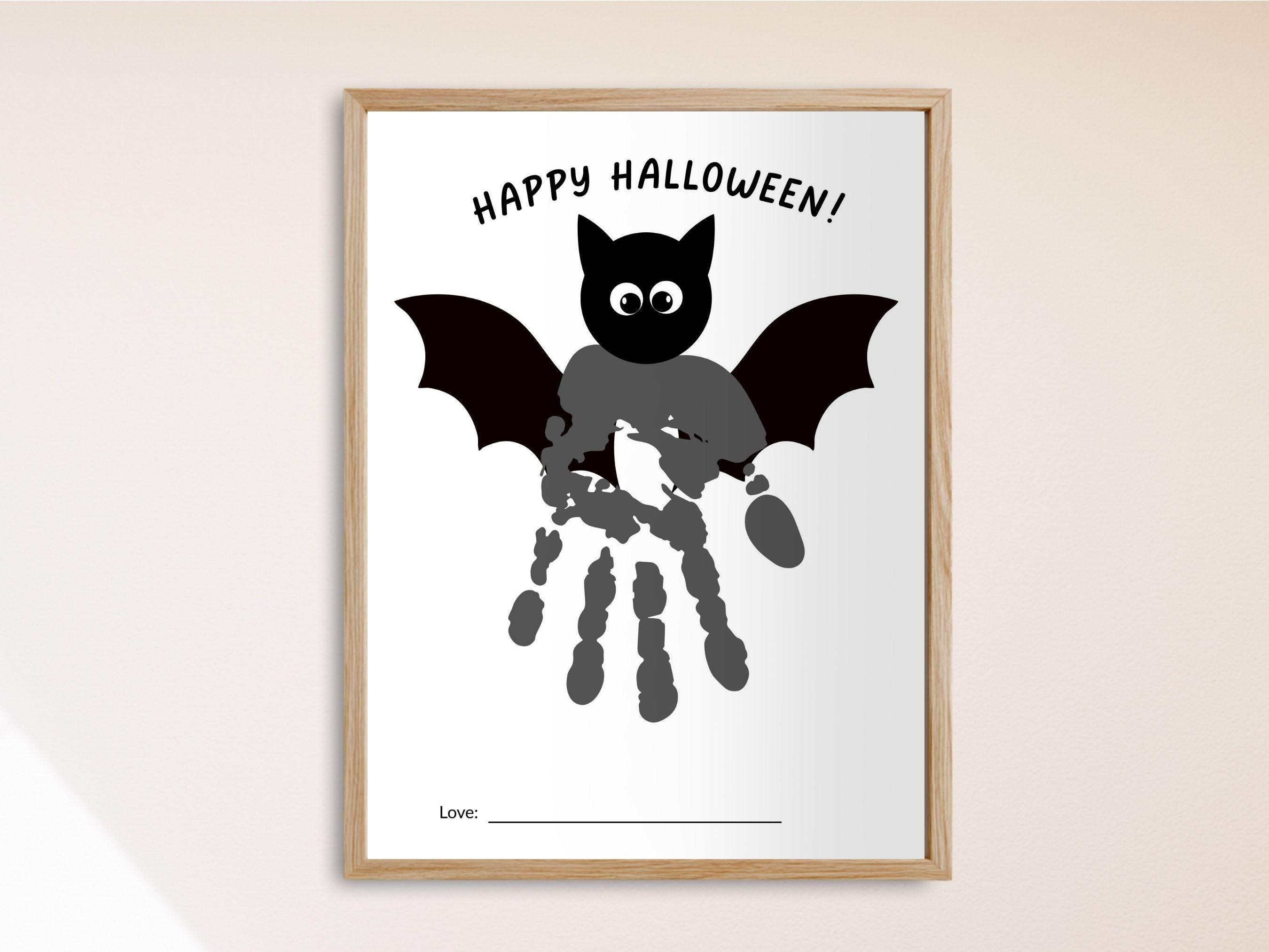 Bat Halloween Handprint Art for Kids, Spooky Handprint, Halloween…