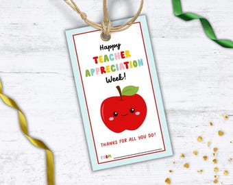 Printable Teacher Gift Tag for Appreciation, Instant Download Teacher Label, Perfect for End of Year Gift