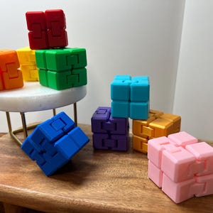 3D Printed Infinity Fidget Cube:  Stress Reliever | Desk Toy