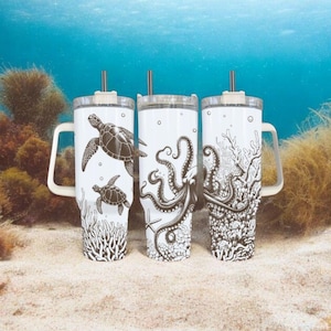 UNDER THE SEA Laser Engraved 40 oz Tumbler