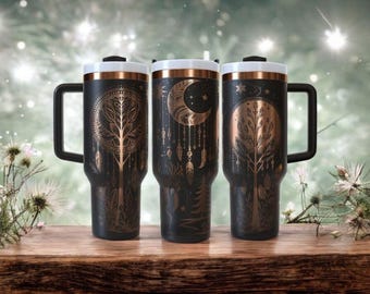 BOHO FOREST Laser Engraved 40 oz Tumbler