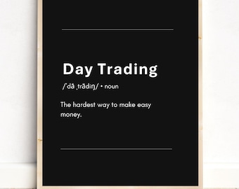 Day Trading Definition Wandkunst - Börse Printable | Investieren Büro Dekor, Trader Geschenk, Minimalistisches Business Poster, digitaler Download