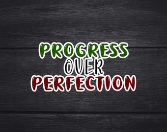 Fortschritt über Perfektion Aufkleber | Day Trading Motivationsaufkleber | Kiss-Cut Vinyl Aufkleber | Unternehmer Geschenk