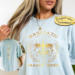 Dragon Rider Basgiath War College Comfort Colors T-Shirts, Fourth Wing Shirt, Basgiath War College Tee, Dragon Rider Shirt, Bookish Gift
