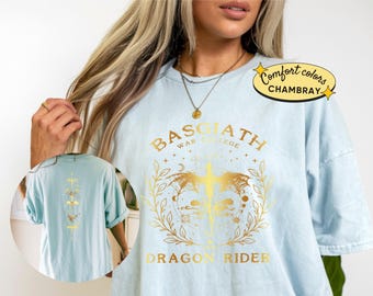 Camiseta Basgiath War College Dragon Rider Comfort Colors, camiseta Fourth Wing Romantasy