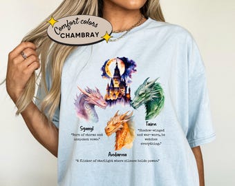 Fourth Wing Dragon Trio Comfort Colors T-Shirt, Bookish Tee
