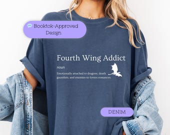 Fourth Wing Addict Shirt Booktok Tee for Fantasy Readers and Dragon Lovers