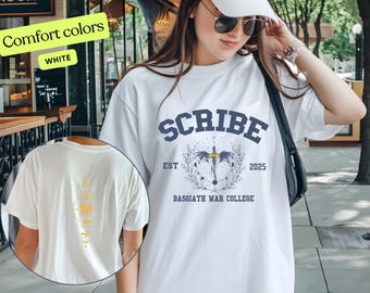 T-shirt couleurs confort scribe personnalisé Basgiath War College, dragons de la quatrième aile