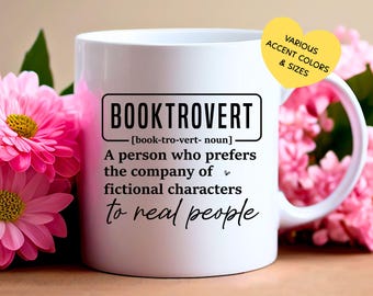 Booktrovert Definition Mug – Funny Book Lover Gift – Introvert Reading Mug for Readers & Fiction Fans