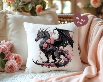 Dragon Lover Pillow Gift – Fantasy Home Decor for Readers, Romantasy Fans, and Book Nooks