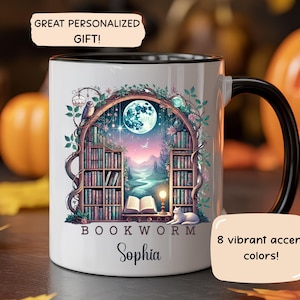 Personalized Bookworm Mug with Name, Cozy Reading Gift for Readers, Book Lovers & Fantasy Fans, Booktok, Booktoker Gift, Girlie Bookish Gift