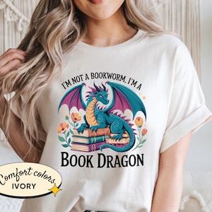 Book Dragon Comfort Colors Shirt, Fourth Wing Shirt, Fantasy Romance Gifts, Fantasy Booklover Gift, Basgiath Dragon Shirt, Bookworm Gift
