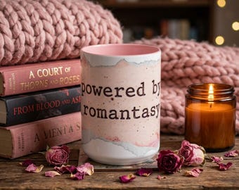 Powered by Romantasy Mug, Fantasy Reader Gift, Booktok Coffee Cup