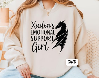 Xaden-sweater meisjes emotionele steun, Fourth Wing Comfort Colors-trui