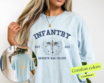 Infanterie Basgiath War College Comfort Colors T-Shirt, Vierter Flügel Drachen T-Shirt