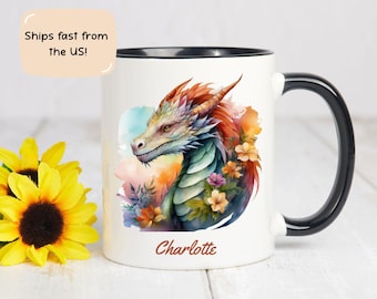 Personalized Dragon Coffee Mug | Fantasy Book Lover Gift