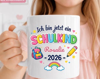 Personalisierte Kindertasse Schulkind Name Einschulung Geschenk Tasse Kindergartenkind Namen Schulstart Geschenk Kind Becher Schuleinführung