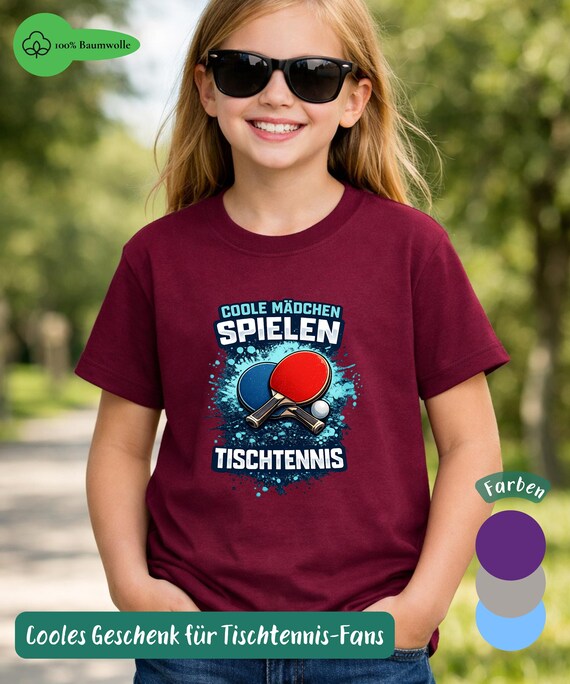 Tischtennis Kinder T-Shirt Mädchen Cooles Shirt Geschenk Tischtennis Fan Kinder Ping Pong Shirt Nachwuchs Spielerin Geschenkidee Geburtstag