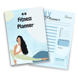 Bundle: Fitness Planer & Tagesplaner blau (digital/PDF/druckbar/Instant Download)