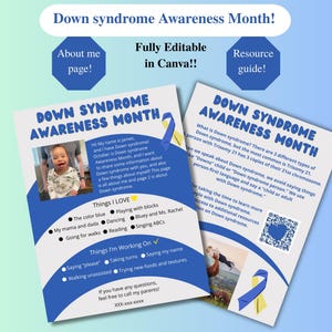 À PROPOS DE MOI Ressource sur la trisomie 21, page pour les enfants atteints du syndrome de Down, ressource pour le mois de la sensibilisation, imprimable parents + enseignant, outil d'inclusion