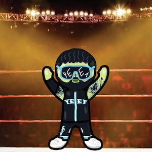 Adesivo brilhante no escuro Jey Uso WWE Smiski Handcut
