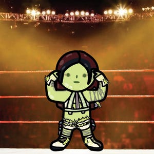 Iyo Sky WWE Smiski handgesneden glow in the dark sticker