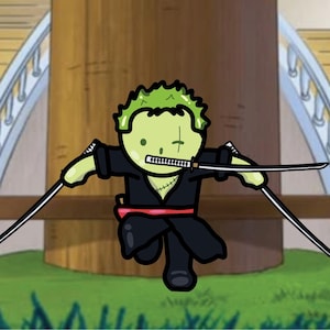 Roronoa Zoro One Piece Smiski Handcut Glow in the Dark Sticker