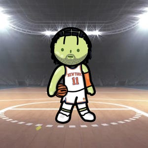Jalen Brunson New York Knicks Smiski Handcut Glow in the Dark Aufkleber