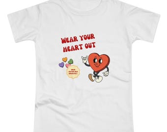 Wear Your Heart Out T-Shirt, Cute Graphic Tee, Valentine's Day Gift, Heart Design Shirt, Women's Casual Outfit, Love Themed Apparel