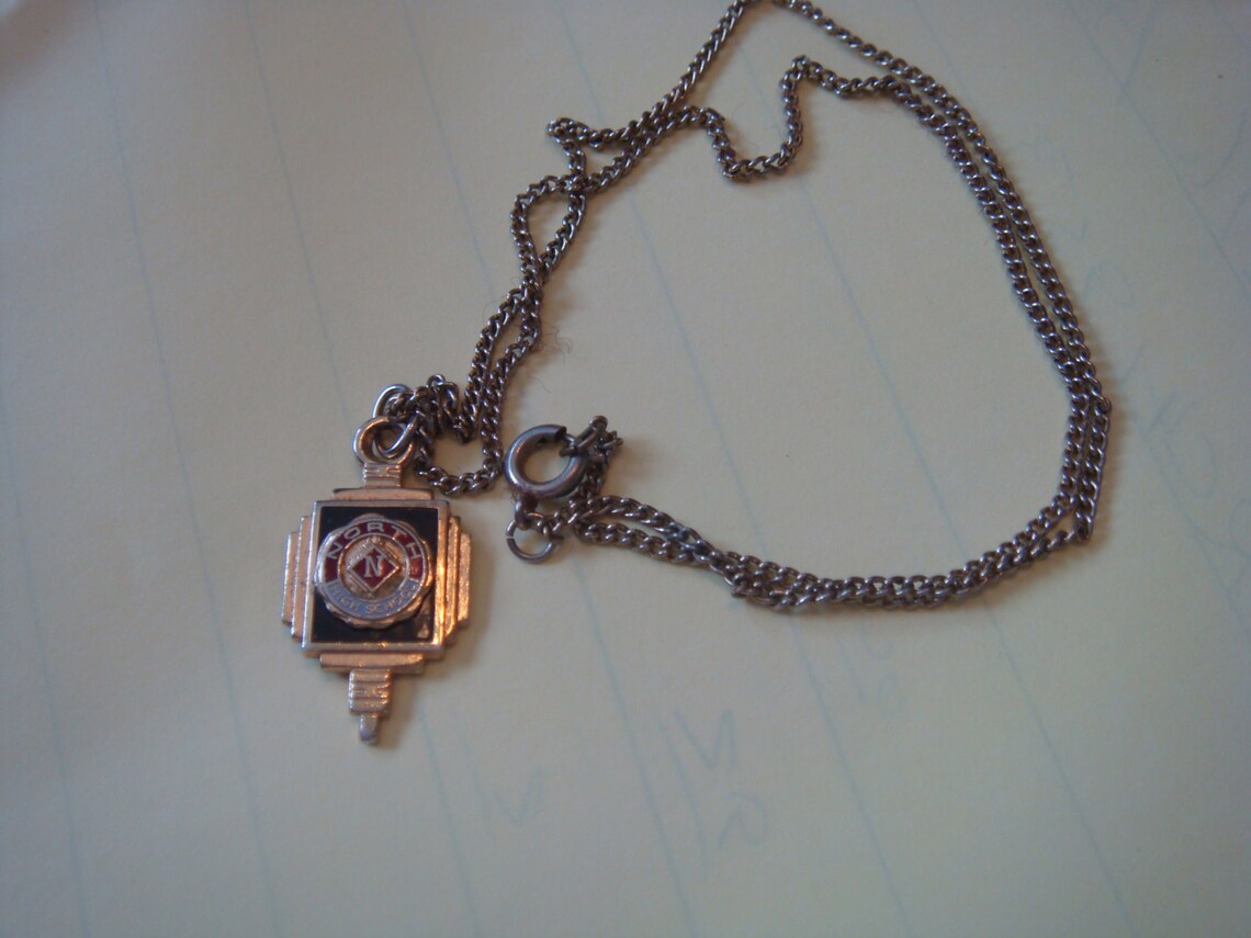 Vintage NORTH High School Charm Pendant With Chain Black Red Goldtone Etsy New Zealand